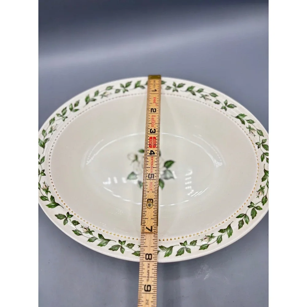Hall Superior Quality Cameo Rose Oval Serving Bowl Vintage Mary Dunbar 10‎ Inch